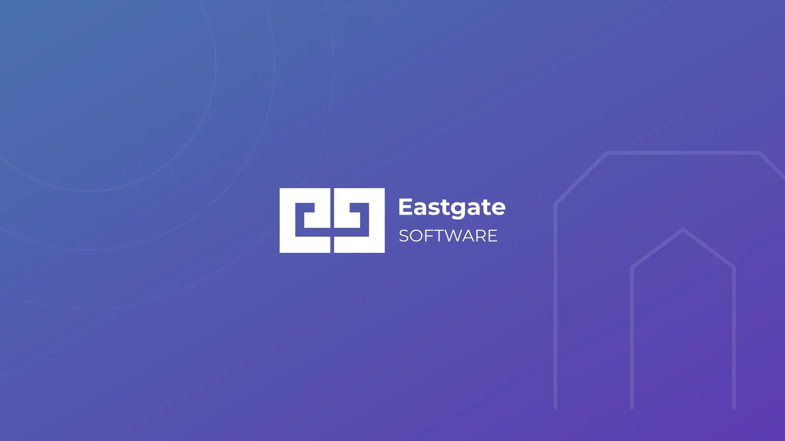 Eastgate Software-logo på abstrakt gradientbaggrund